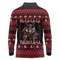 Denmark Santa Viking Christmas Long Sleeve Polo Shirt Julemanden Goes Viking - Wonder Print Shop