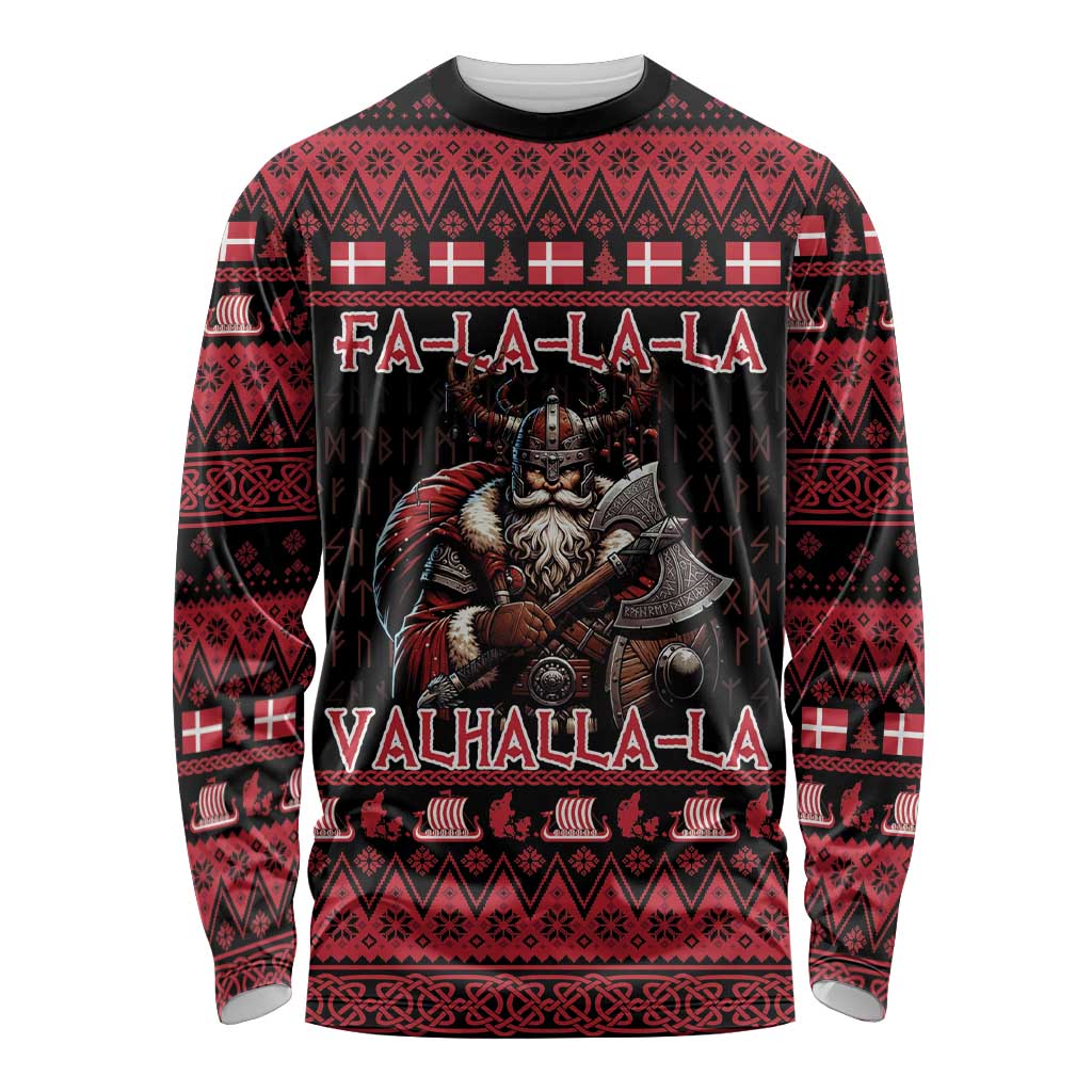 Denmark Santa Viking Christmas Long Sleeve Shirt Julemanden Goes Viking - Wonder Print Shop