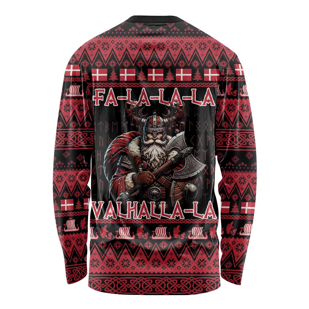 Denmark Santa Viking Christmas Long Sleeve Shirt Julemanden Goes Viking - Wonder Print Shop