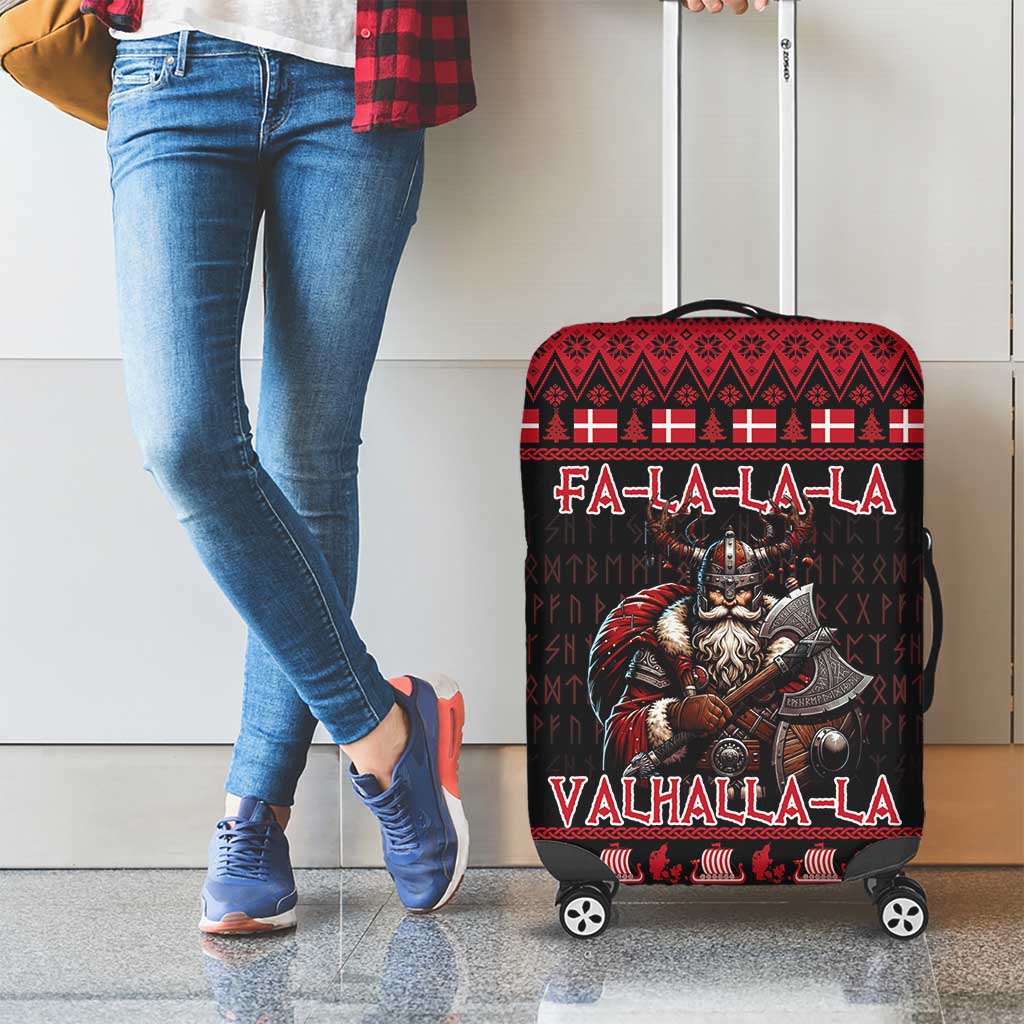Denmark Santa Viking Christmas Luggage Cover Julemanden Goes Viking - Wonder Print Shop