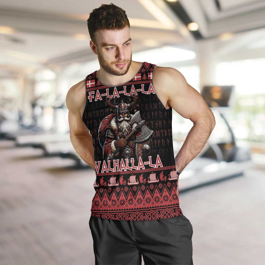 Denmark Santa Viking Christmas Men Tank Top Julemanden Goes Viking - Wonder Print Shop