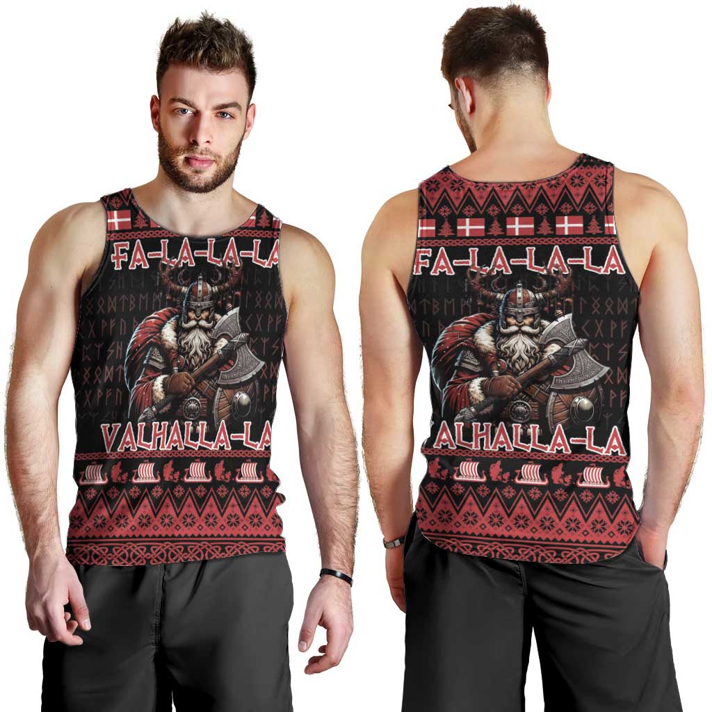Denmark Santa Viking Christmas Men Tank Top Julemanden Goes Viking - Wonder Print Shop