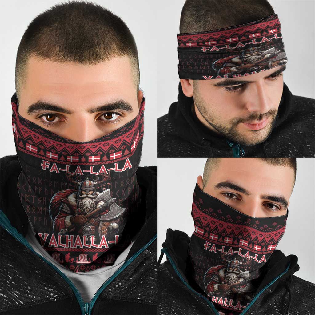 Denmark Santa Viking Christmas Neck Gaiter Julemanden Goes Viking - Wonder Print Shop