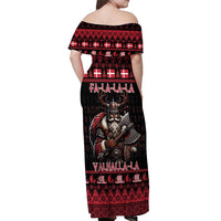 Denmark Santa Viking Christmas Off Shoulder Maxi Dress Julemanden Goes Viking - Wonder Print Shop
