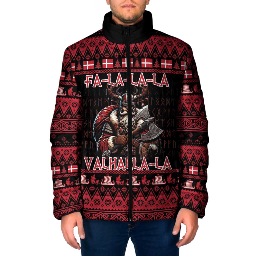 Denmark Santa Viking Christmas Padded Jacket Julemanden Goes Viking - Wonder Print Shop
