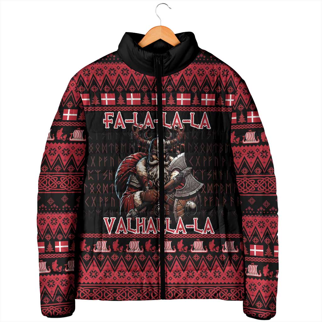 Denmark Santa Viking Christmas Padded Jacket Julemanden Goes Viking - Wonder Print Shop