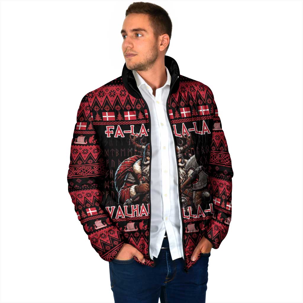 Denmark Santa Viking Christmas Padded Jacket Julemanden Goes Viking - Wonder Print Shop