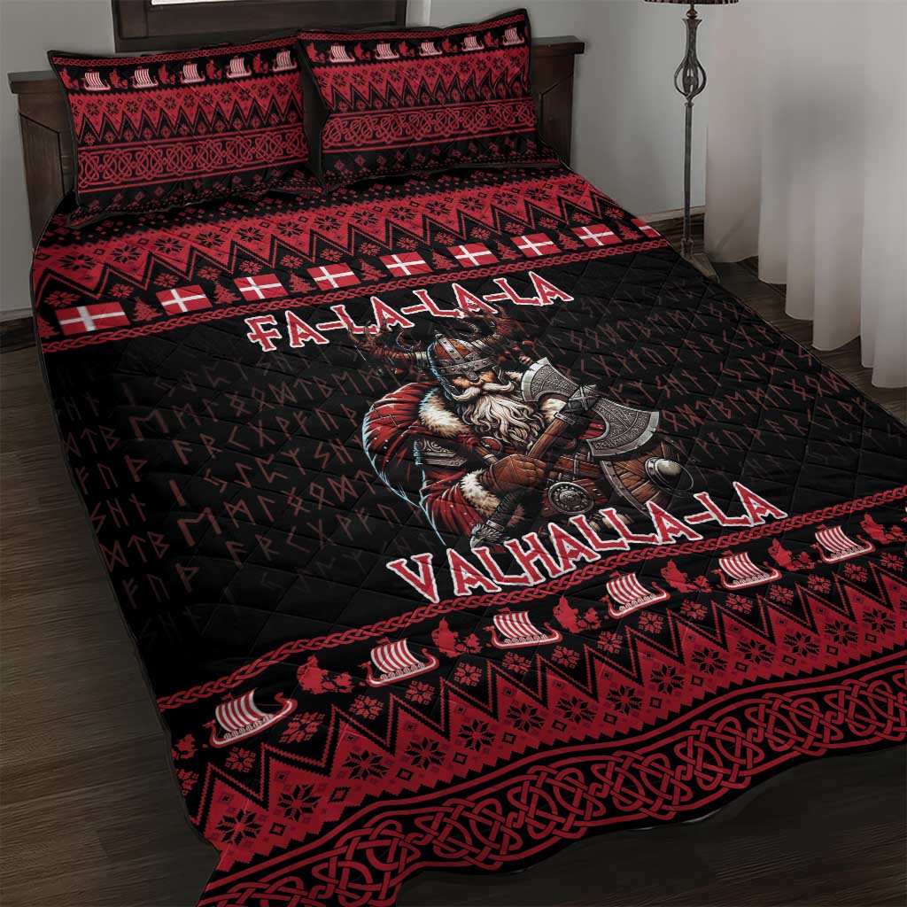 Denmark Santa Viking Christmas Quilt Bed Set Julemanden Goes Viking - Wonder Print Shop