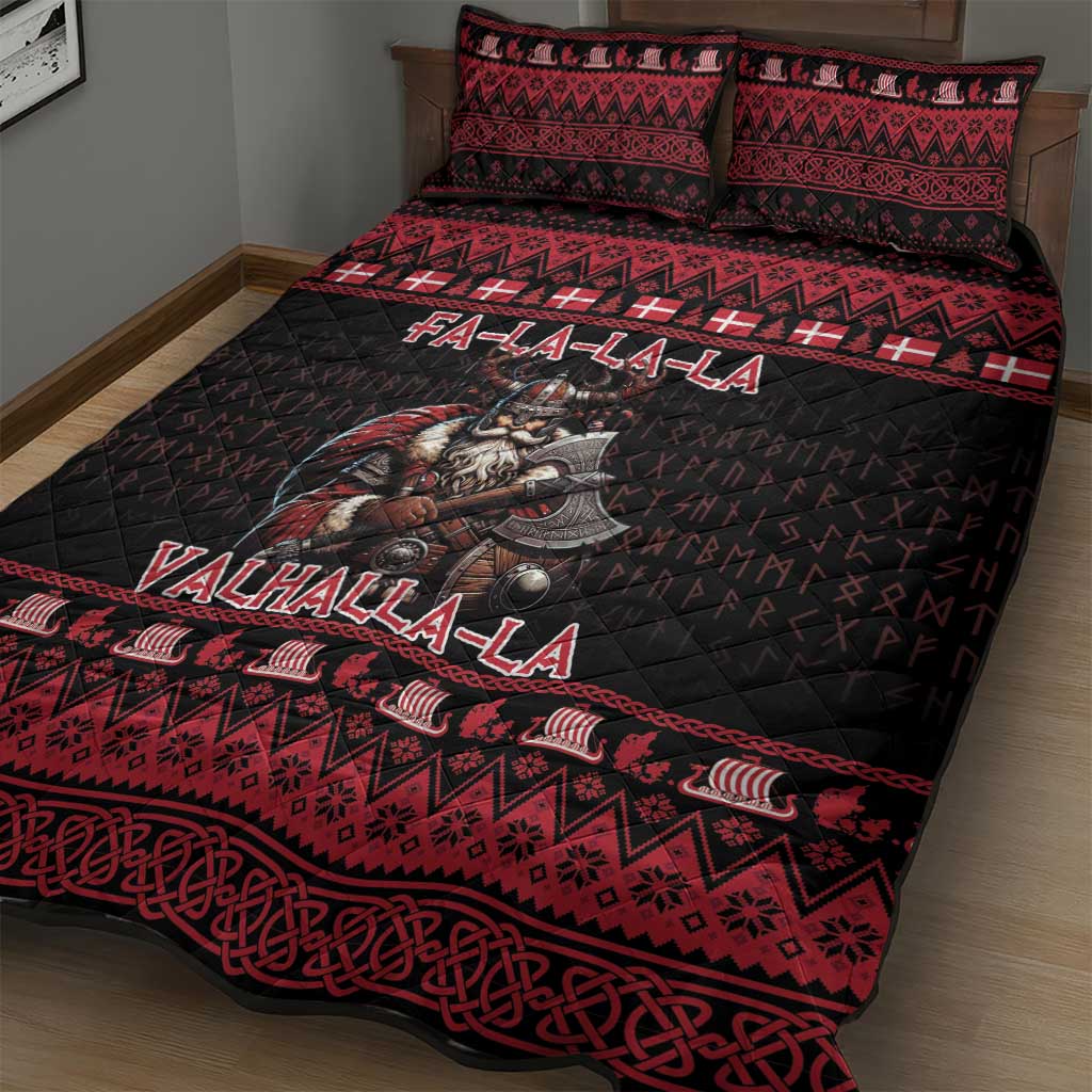 Denmark Santa Viking Christmas Quilt Bed Set Julemanden Goes Viking - Wonder Print Shop