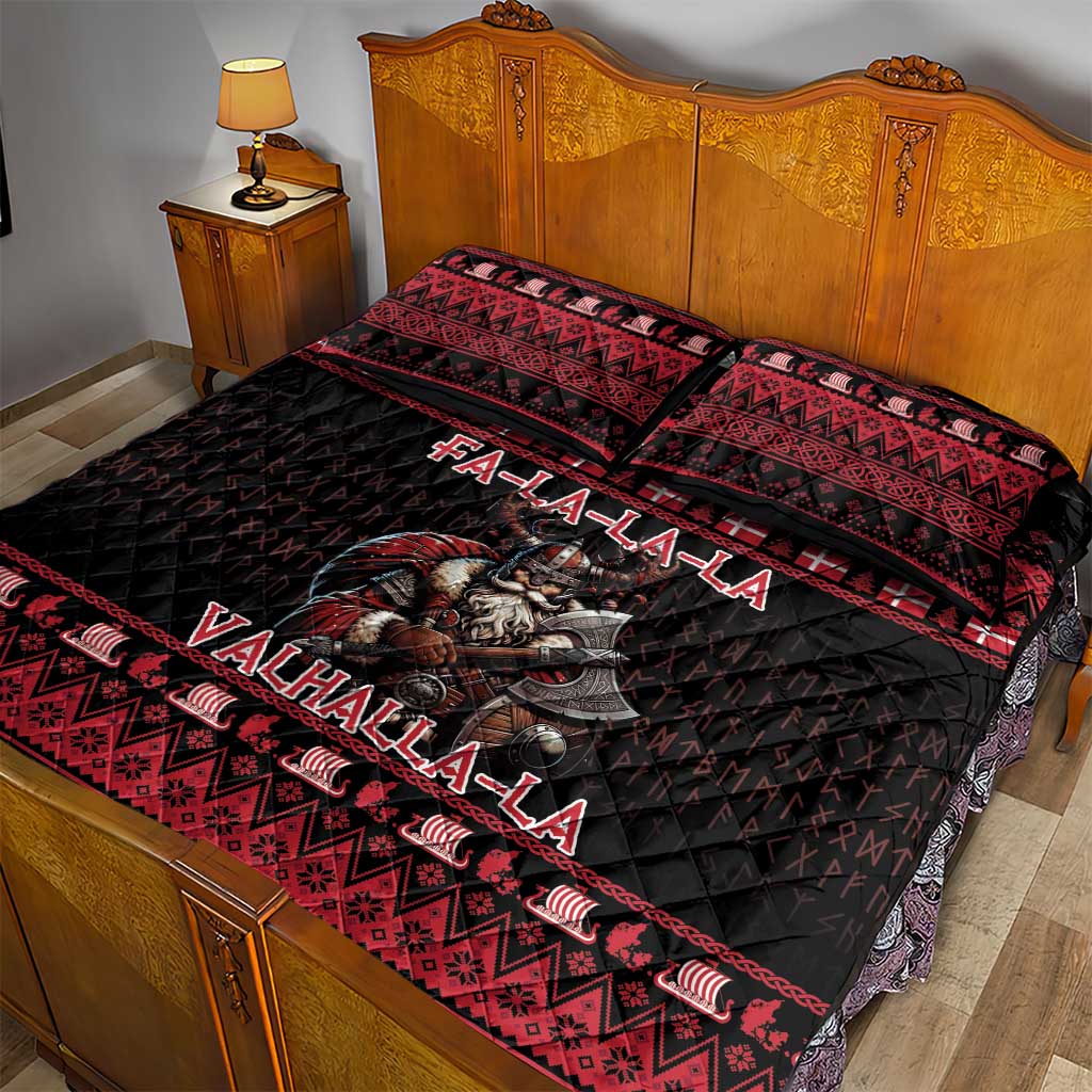 Denmark Santa Viking Christmas Quilt Bed Set Julemanden Goes Viking - Wonder Print Shop