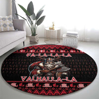 Denmark Santa Viking Christmas Round Carpet Julemanden Goes Viking - Wonder Print Shop
