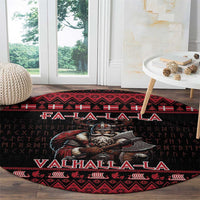 Denmark Santa Viking Christmas Round Carpet Julemanden Goes Viking - Wonder Print Shop