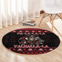 Denmark Santa Viking Christmas Round Carpet Julemanden Goes Viking - Wonder Print Shop