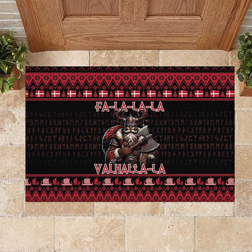 Denmark Santa Viking Christmas Rubber Doormat Julemanden Goes Viking - Wonder Print Shop