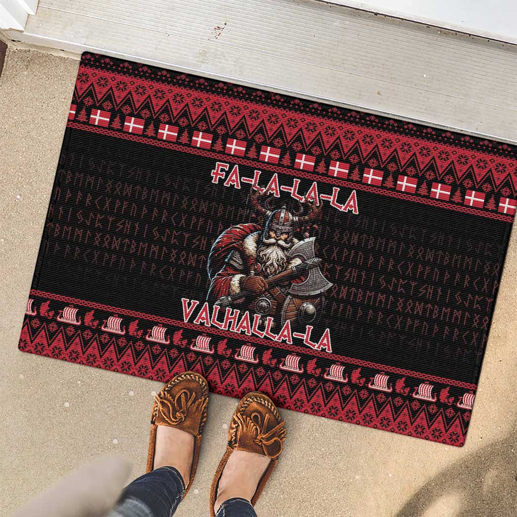 Denmark Santa Viking Christmas Rubber Doormat Julemanden Goes Viking - Wonder Print Shop