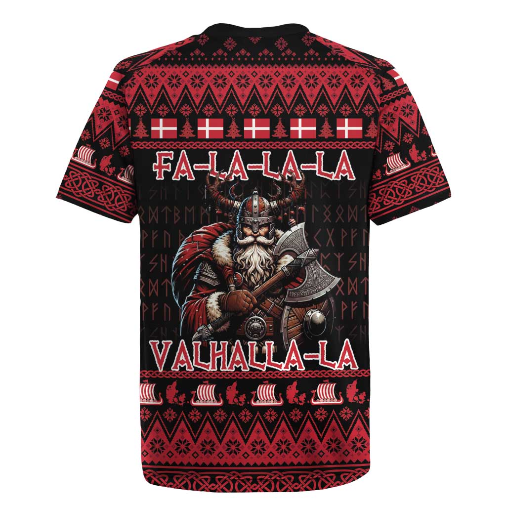 Denmark Santa Viking Christmas Rugby Jersey Julemanden Goes Viking - Wonder Print Shop