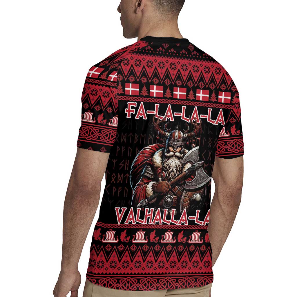 Denmark Santa Viking Christmas Rugby Jersey Julemanden Goes Viking - Wonder Print Shop