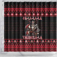 Denmark Santa Viking Christmas Shower Curtain Julemanden Goes Viking - Wonder Print Shop