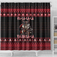 Denmark Santa Viking Christmas Shower Curtain Julemanden Goes Viking - Wonder Print Shop