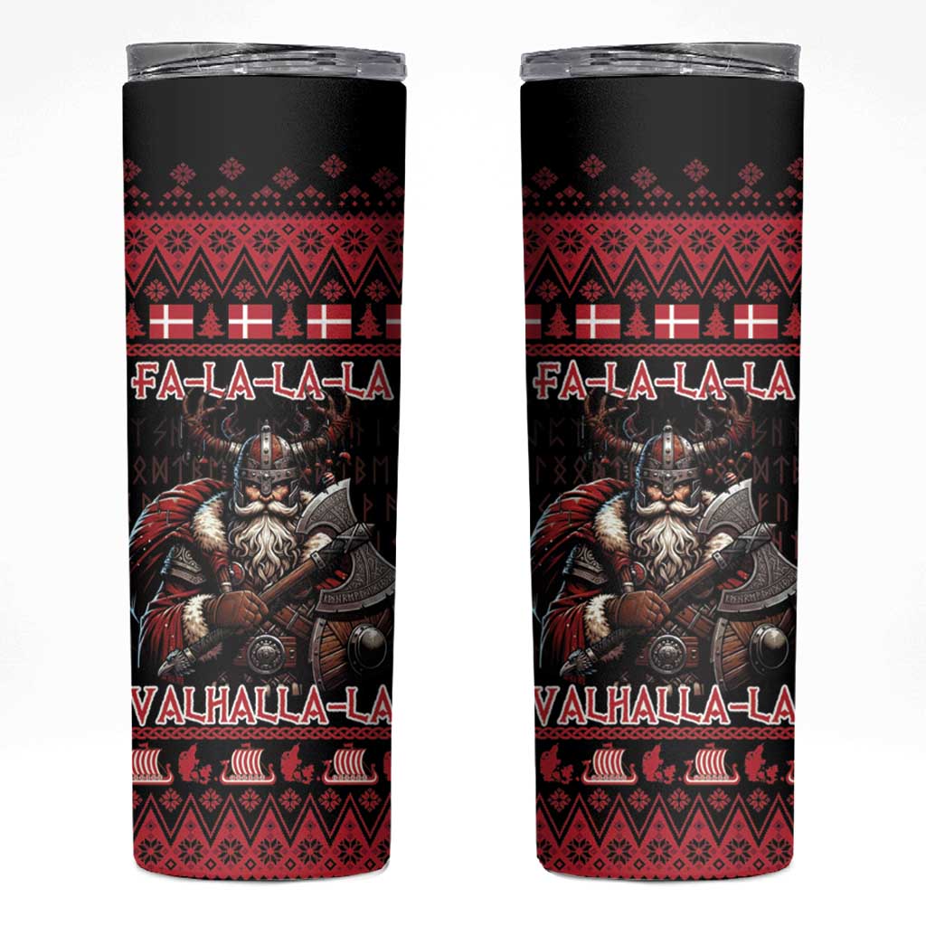 Denmark Santa Viking Christmas Skinny Tumbler Julemanden Goes Viking - Wonder Print Shop