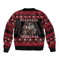 Denmark Santa Viking Christmas Sleeve Zip Bomber Jacket Julemanden Goes Viking - Wonder Print Shop