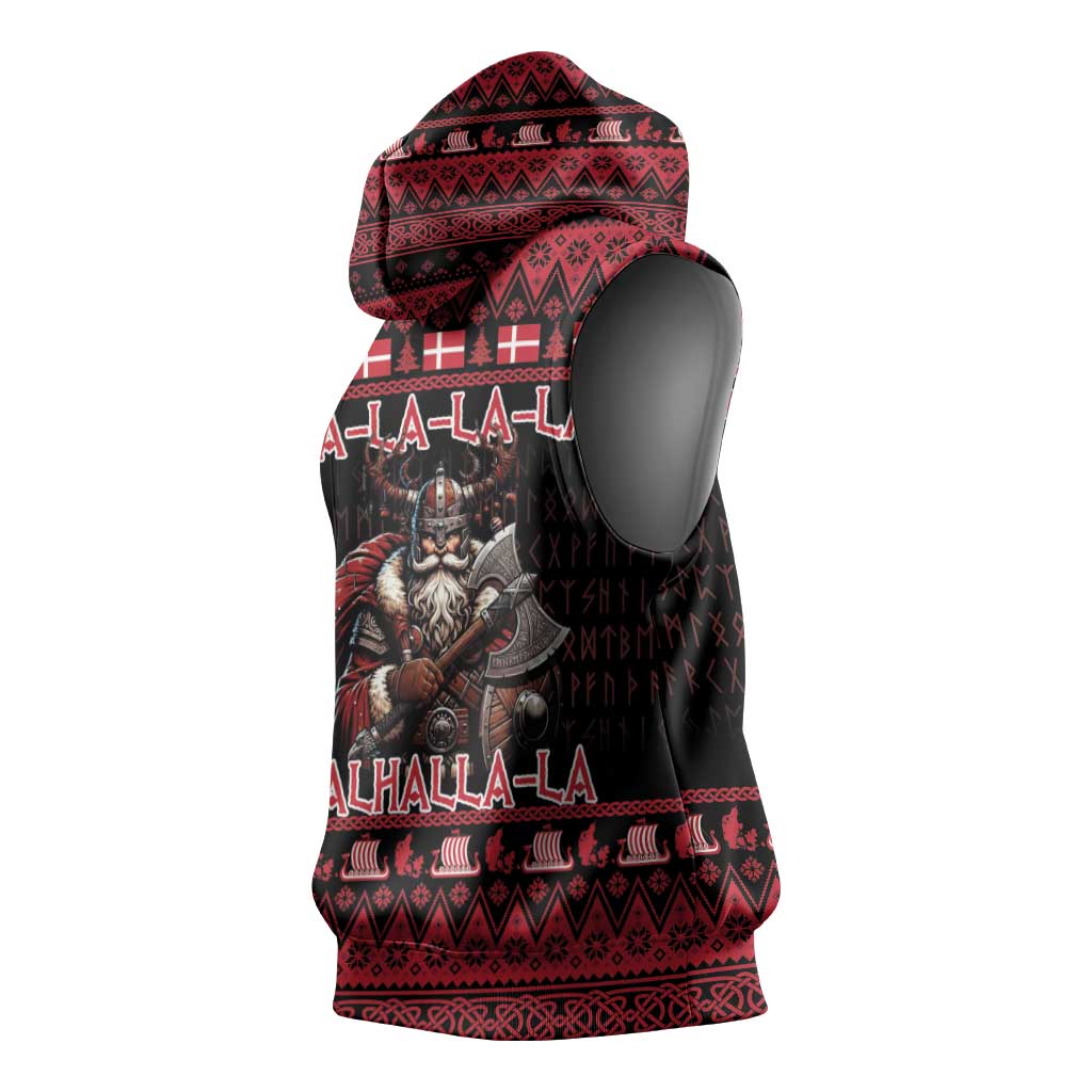 Denmark Santa Viking Christmas Sleeveless Hoodie Julemanden Goes Viking - Wonder Print Shop