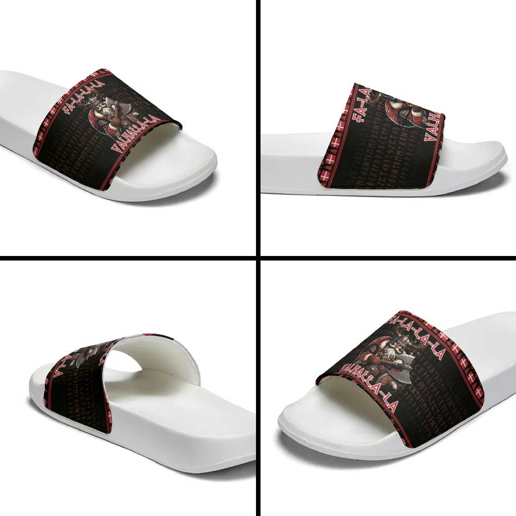 Denmark Santa Viking Christmas Slide Sandals Julemanden Goes Viking - Wonder Print Shop
