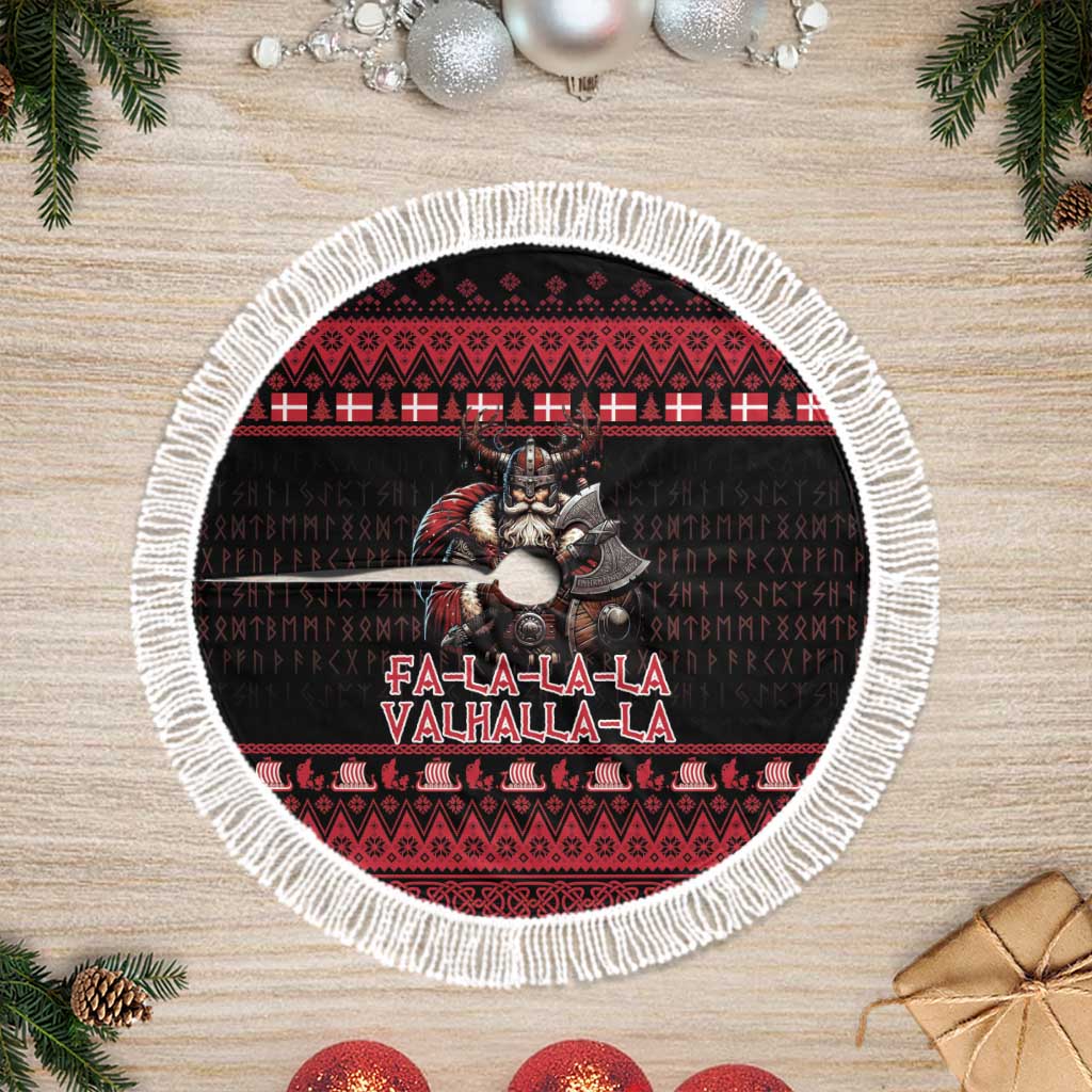 Denmark Santa Viking Christmas Tree Skirt Julemanden Goes Viking - Wonder Print Shop