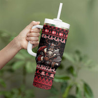 Denmark Santa Viking Christmas Tumbler With Handle Julemanden Goes Viking - Wonder Print Shop