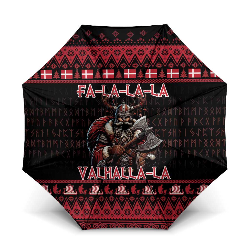 Denmark Santa Viking Christmas Umbrella Julemanden Goes Viking - Wonder Print Shop