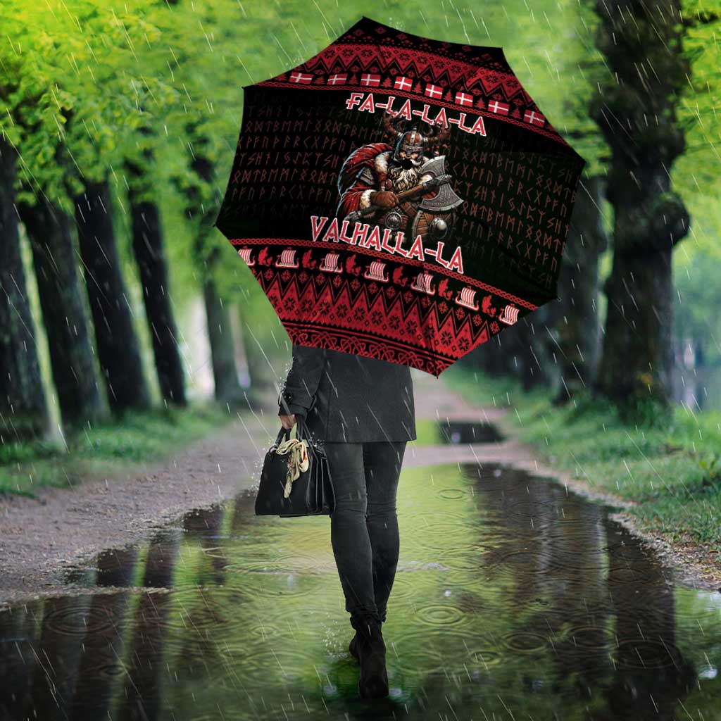 Denmark Santa Viking Christmas Umbrella Julemanden Goes Viking - Wonder Print Shop