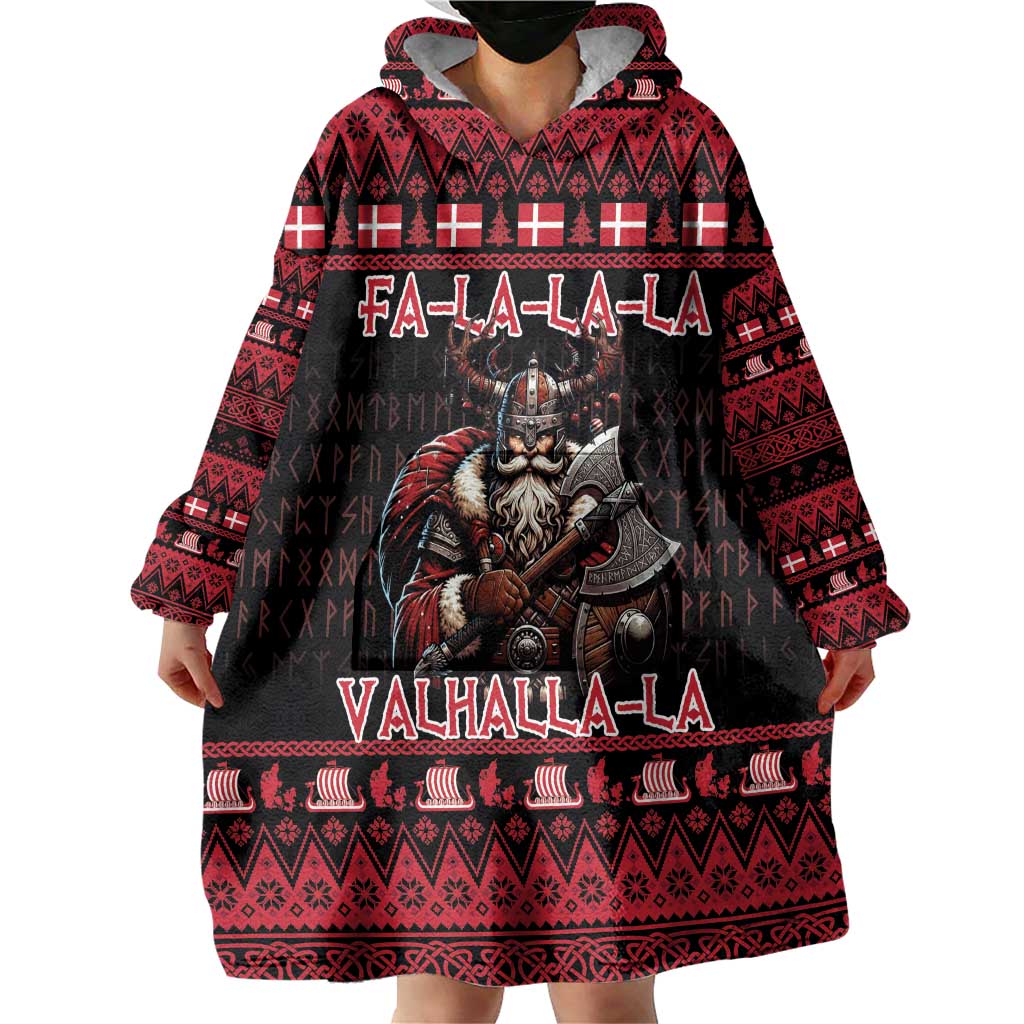 Denmark Santa Viking Christmas Wearable Blanket Hoodie Julemanden Goes Viking - Wonder Print Shop