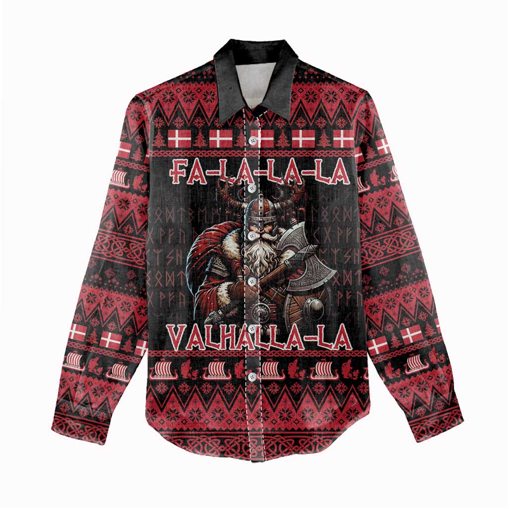 Denmark Santa Viking Christmas Women Casual Shirt Julemanden Goes Viking - Wonder Print Shop