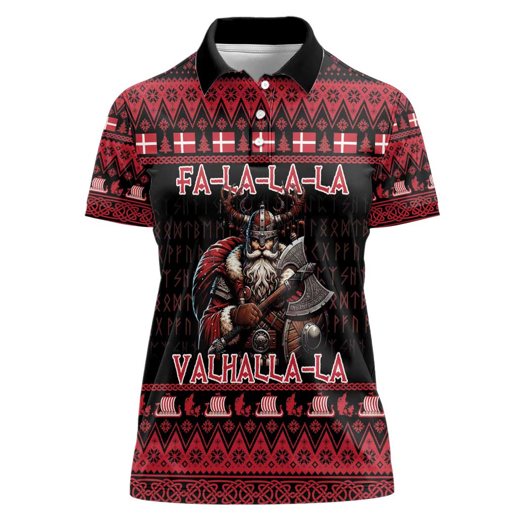 Denmark Santa Viking Christmas Women Polo Shirt Julemanden Goes Viking - Wonder Print Shop