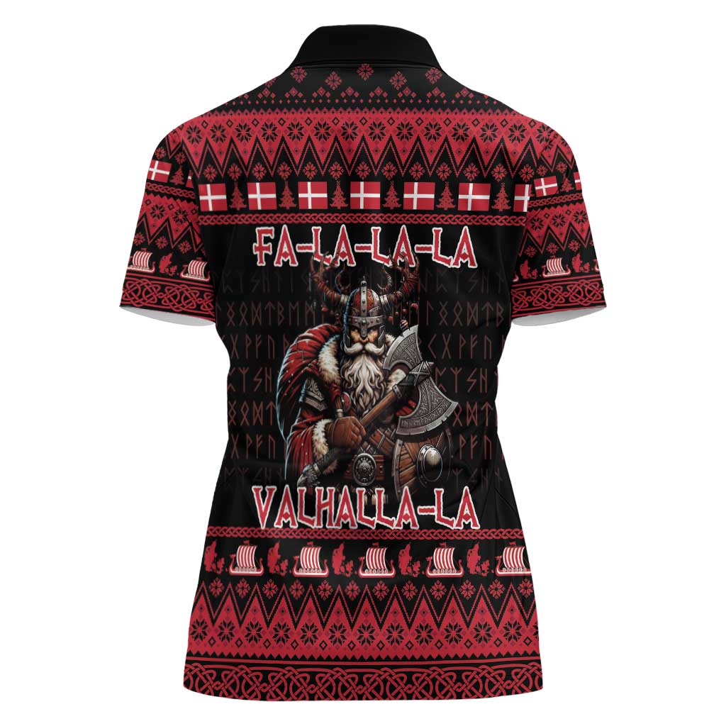 Denmark Santa Viking Christmas Women Polo Shirt Julemanden Goes Viking - Wonder Print Shop