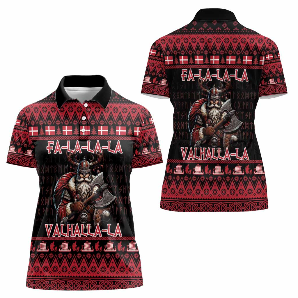 Denmark Santa Viking Christmas Women Polo Shirt Julemanden Goes Viking - Wonder Print Shop