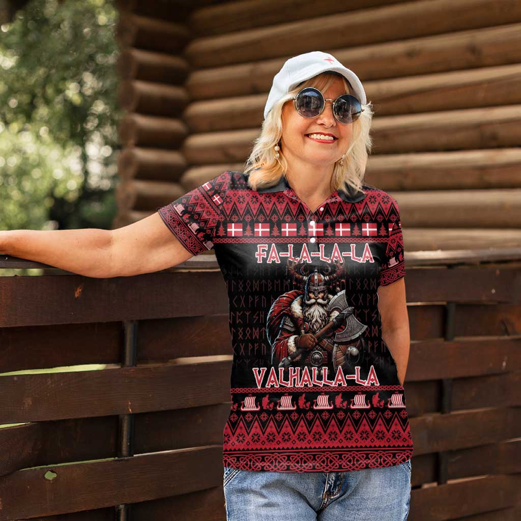 Denmark Santa Viking Christmas Women Polo Shirt Julemanden Goes Viking - Wonder Print Shop
