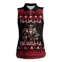 Denmark Santa Viking Christmas Women Sleeveless Polo Shirt Julemanden Goes Viking - Wonder Print Shop