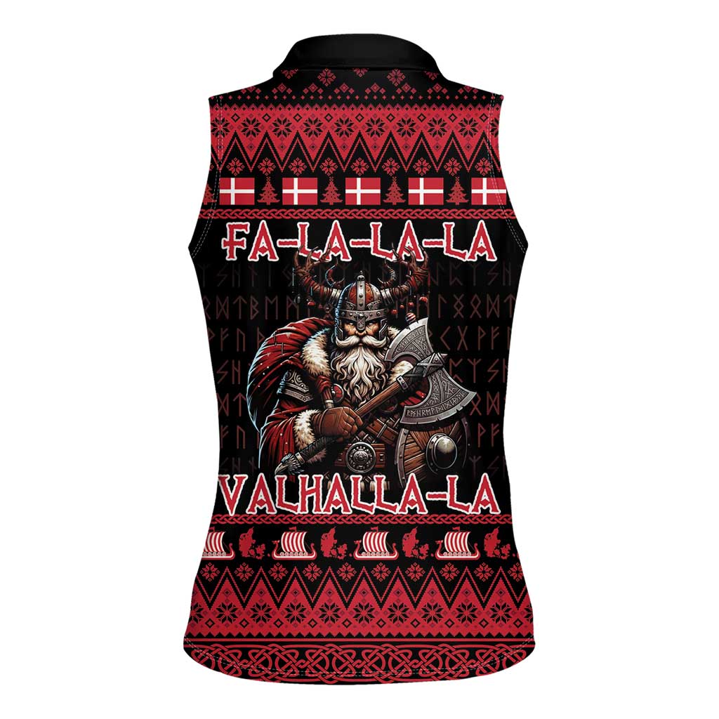 Denmark Santa Viking Christmas Women Sleeveless Polo Shirt Julemanden Goes Viking - Wonder Print Shop