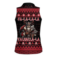 Denmark Santa Viking Christmas Women Sleeveless Polo Shirt Julemanden Goes Viking - Wonder Print Shop