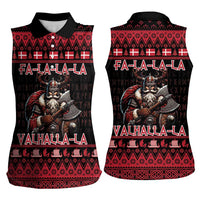 Denmark Santa Viking Christmas Women Sleeveless Polo Shirt Julemanden Goes Viking - Wonder Print Shop