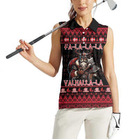 Denmark Santa Viking Christmas Women Sleeveless Polo Shirt Julemanden Goes Viking - Wonder Print Shop