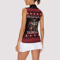 Denmark Santa Viking Christmas Women Sleeveless Polo Shirt Julemanden Goes Viking - Wonder Print Shop