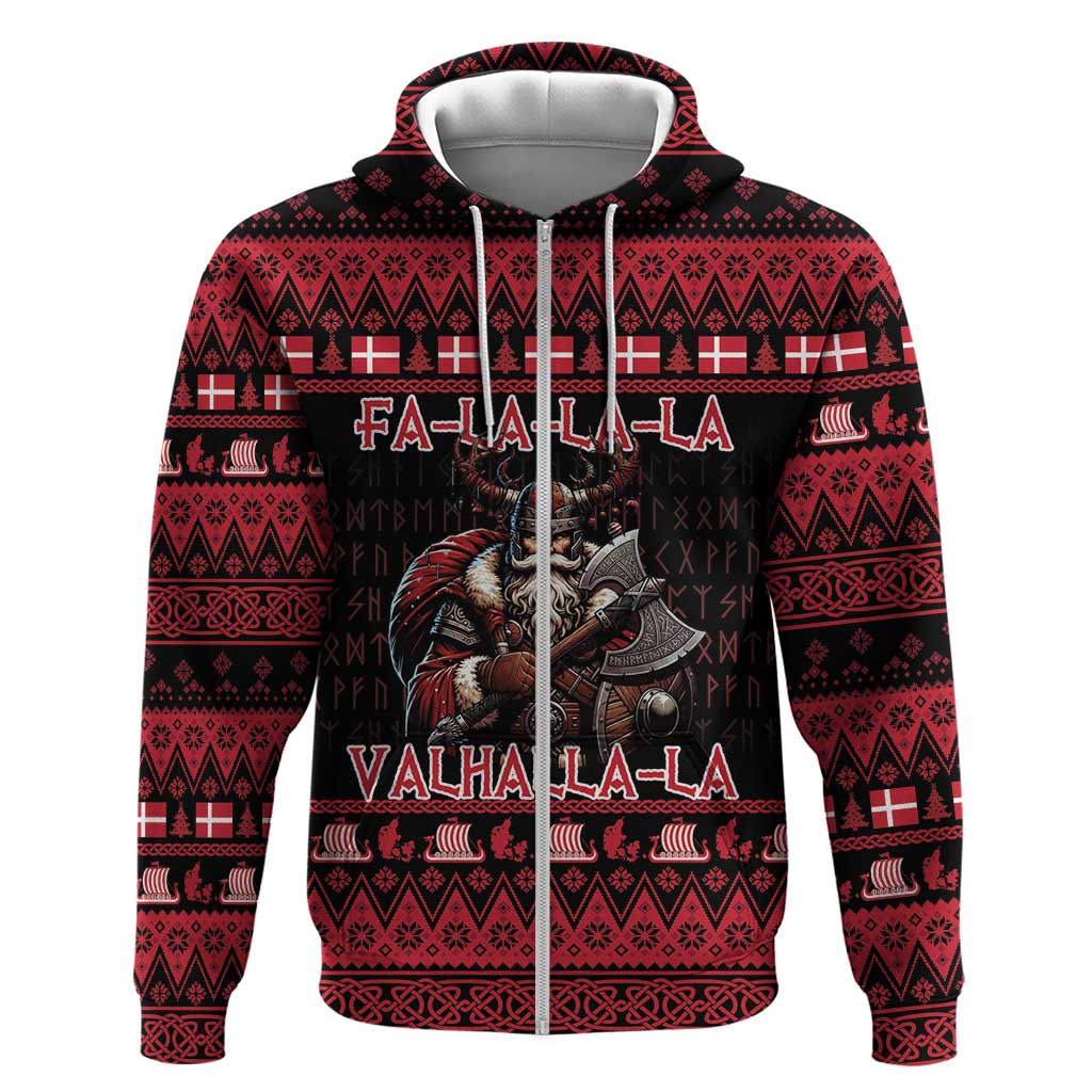 Denmark Santa Viking Christmas Zip Hoodie Julemanden Goes Viking - Wonder Print Shop