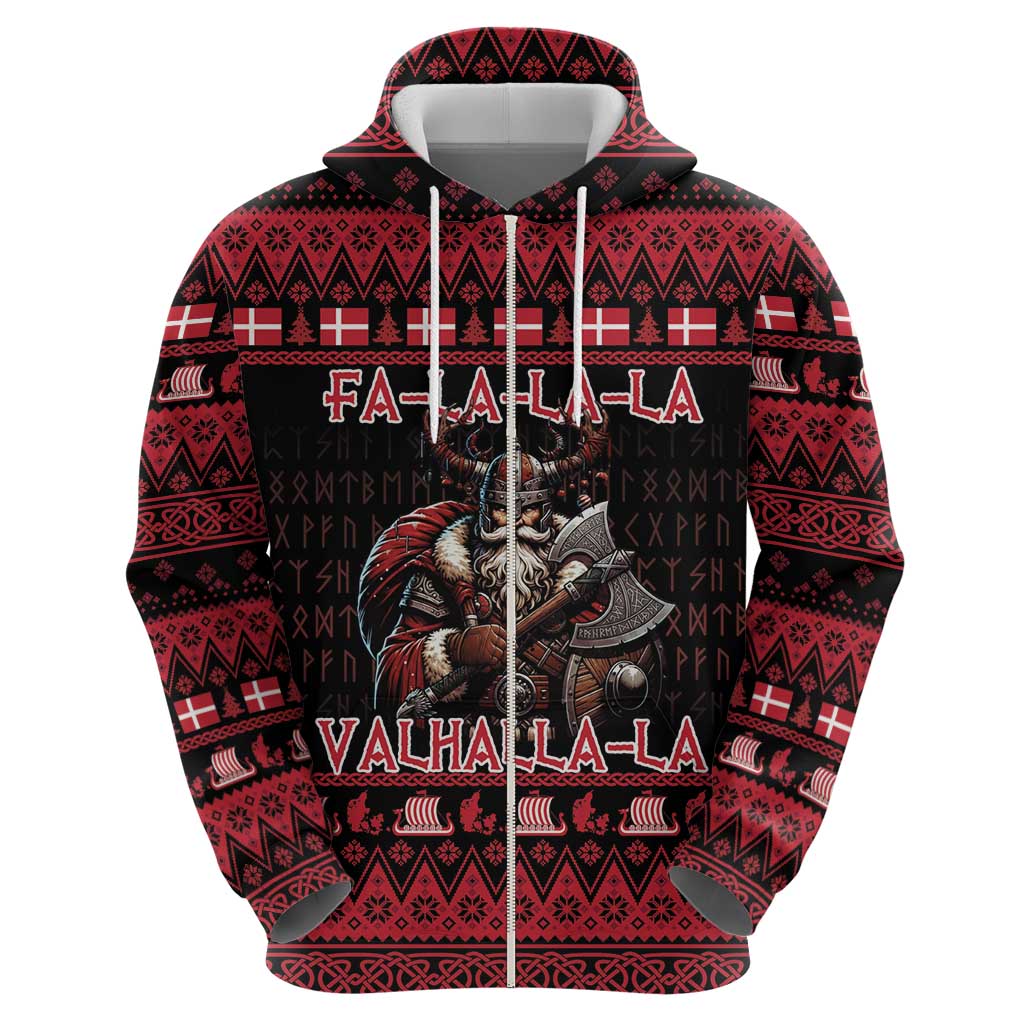 Denmark Santa Viking Christmas Zip Hoodie Julemanden Goes Viking - Wonder Print Shop