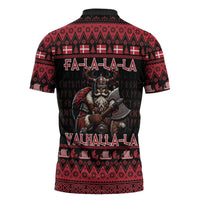 Denmark Santa Viking Christmas Zipper Polo Shirt Julemanden Goes Viking - Wonder Print Shop