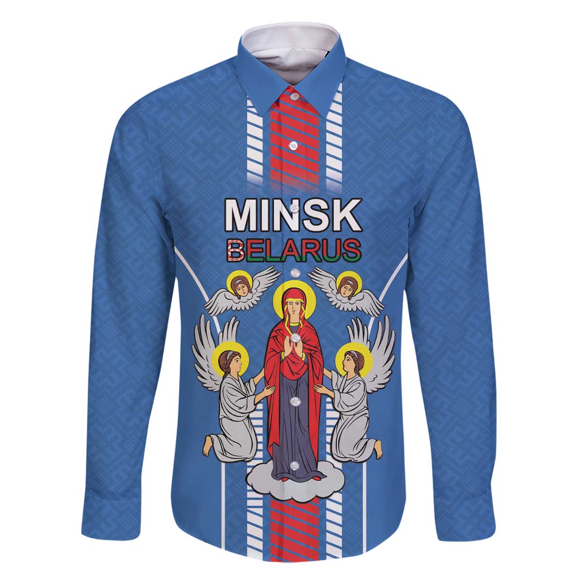 Personalized Belarus Family Matching Off The Shoulder Long Sleeve Dress and Hawaiian Shirt Coat Of Arms Minsk Capital