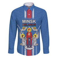 Personalized Belarus Family Matching Off The Shoulder Long Sleeve Dress and Hawaiian Shirt Coat Of Arms Minsk Capital