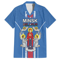 Personalized Belarus Family Matching Off Shoulder Short Dress and Hawaiian Shirt Coat Of Arms Minsk Capital
