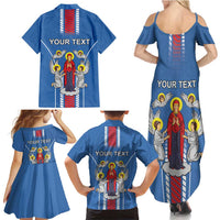 Personalized Belarus Family Matching Summer Maxi Dress and Hawaiian Shirt Coat Of Arms Minsk Capital